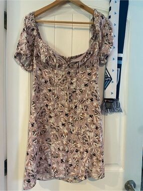 Sunday best Pink Floral Print Short Sleeve Dress
